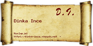 Dinka Ince névjegykártya